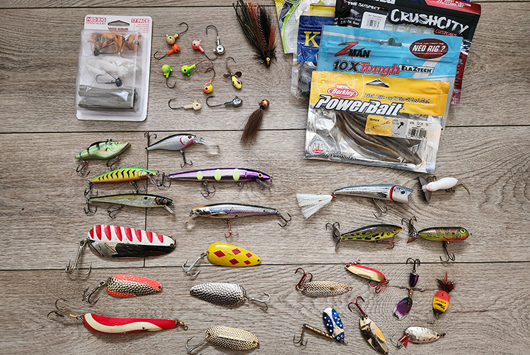 Array of fishing lures