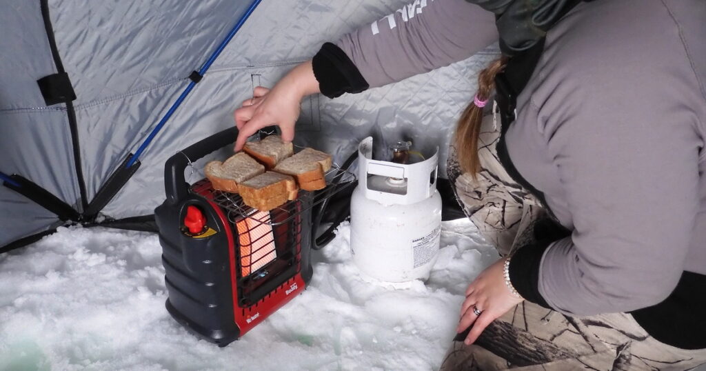 Cooking on your ice fishing heater